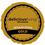 Delicious Living Awards 2024 Retailer Choice Gold award badge