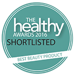 The Healthy Awards 2016 shortlisted badge for best beauty product