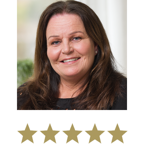 Apple Cider™ Shot 4 Woman displayed with five stars beneath.