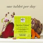 Pack of Active Liver with the text one tablet per day