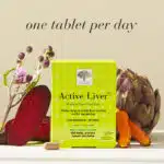 Pack of Active Liver with the text one tablet per day
