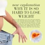 Image with text explaining why it can be hard to lose weight, highlighting the liver’s role in fat metabolism.