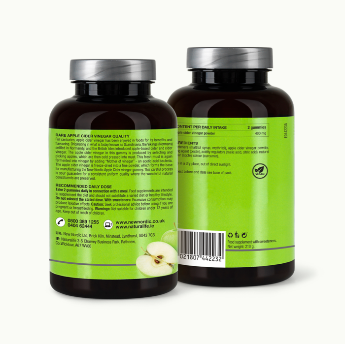 Back of Apple Cider™ Gummies package.