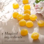 Magical ingredient of Apple Cider™ Gummies - apple cider vinegar powder, displayed with the delicious yellow gummies.