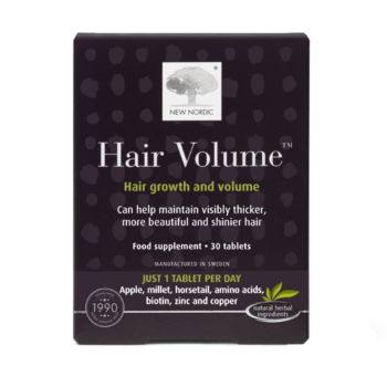 New Nordic Hair Volume™ tablets with apple extract, help maintain normal hair, skin, and nail health.
