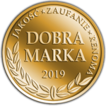 Gold award seal showing Dobra Marka 2017 quality certification.