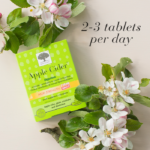 Apple Cider™ High Strength package displayed with apple flowers and text 2-3 tablets per day.