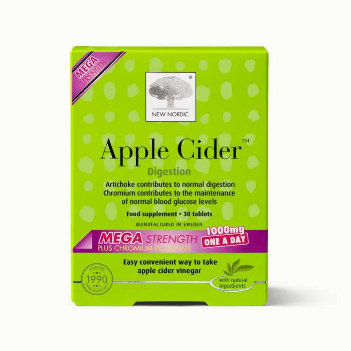 w_AppleCiderMegaStrength_30_Front_UK_Tile1 Front of Apple Cider™ Mega Strength 30 tablets package.