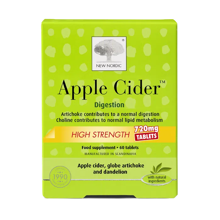 New Nordic Apple Cider™ High Strength tablets with apple cider vinegar, help maintain digestion and metabolism.
