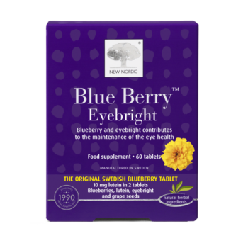 New Nordic Blue Berry™ Eyebright tablets with blueberries and herbs, help maintain eye health and vision.