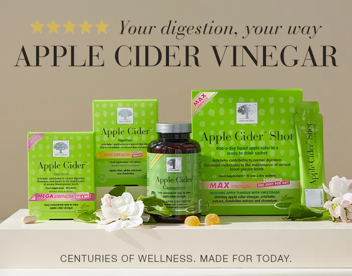 New Nordic Apple Cider Vinegar tablets, gummies and liquid shots.