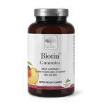 New Nordic Biotin™ Gummies with peach flavour, help maintain normal skin, hair, and metabolism.