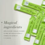 Magical ingredients of Apple Cider™ Shot, including apple cider sachets