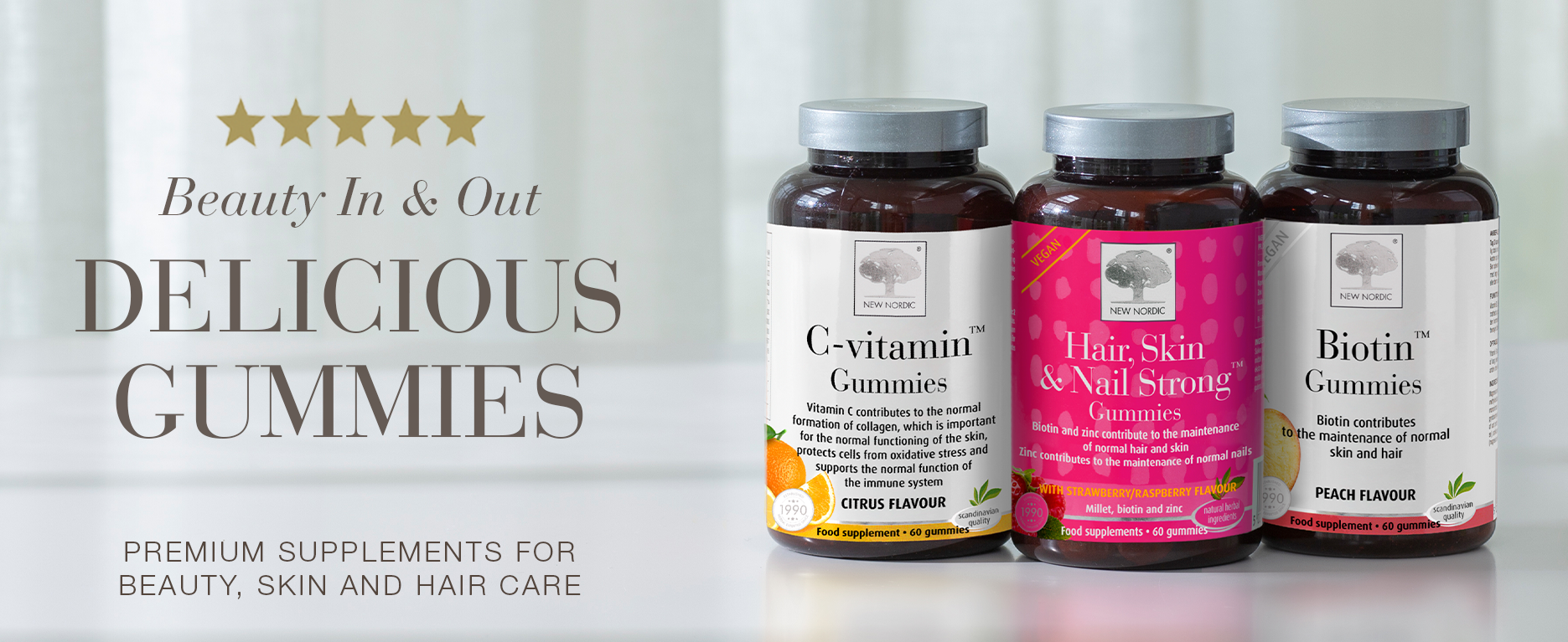 Beauty supplements in attractive packaging