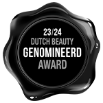 Black seal showing Dutch Beauty Award 2023–2024 nomination.