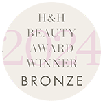 Badge showing H&H Beauty Award 2024 winner in the bronze category.