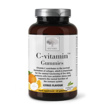 New Nordic C-vitamin™ Gummies help maintain collagen formation, support immune function, and protect cells with vitamin C.