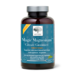 New Nordic Magic Magnesium™ Citrate Gummies help maintain nerves, muscles, energy, and microcirculation, and contribute to reduced tiredness, with magnesium and maritime pine bark. Image of product.