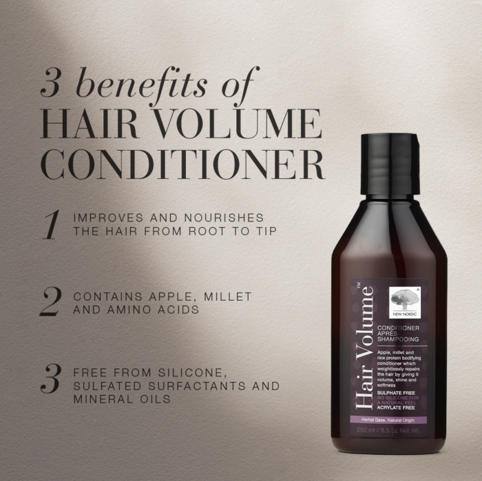 Benefits of the Hair Volume™ conditioner.