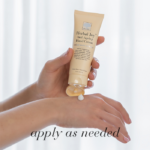 Woman applying Herbal Joy™ Anti-Ageing Hand Cream with text Apply as needed.
