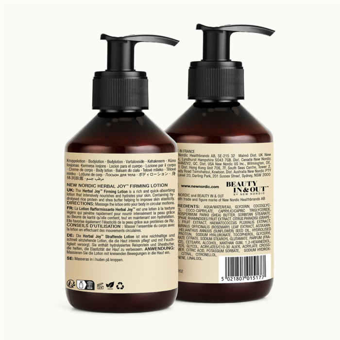 Back of Herbal Joy™ firming Joy package.