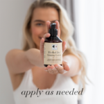 Women holding out the Herbal Joy™ Firming Lotion, text Apply as needed included beneath.