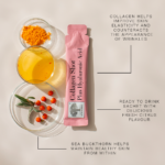 Benefits of the Collagen Shot™ Plus Hyaluronic Acid, including that sea buckthorn helps maintain healthy skin from within.