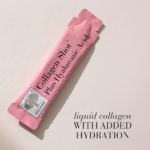 Single Collagen Shot™ Plus Hyaluronic Acid sachet displayed with text liquid collagen with added hydration