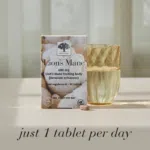 The Lion's Mane™ package displayed with a glass of water and text Just 1 tablet per day.