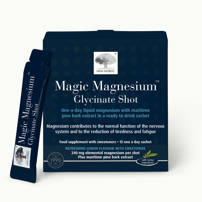 w_MagicMagnesiumGlycinateShot_15_Front_UK_Tile1 Front of Magic Magnesium™ Glycinate Shot package.