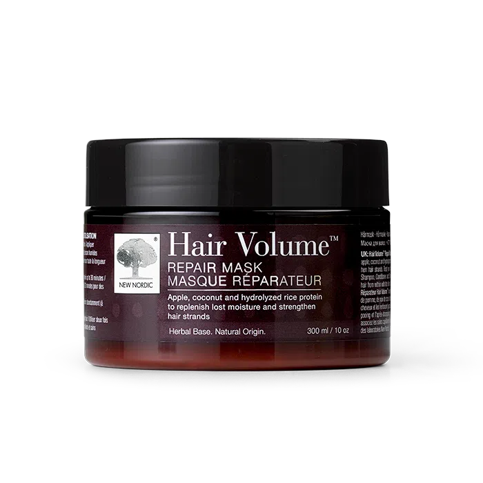 Image of New Nordic Hair Volume⢠Repair Mask, deeply nourishes and strengthens hair with apple, coconut, and rice protein.