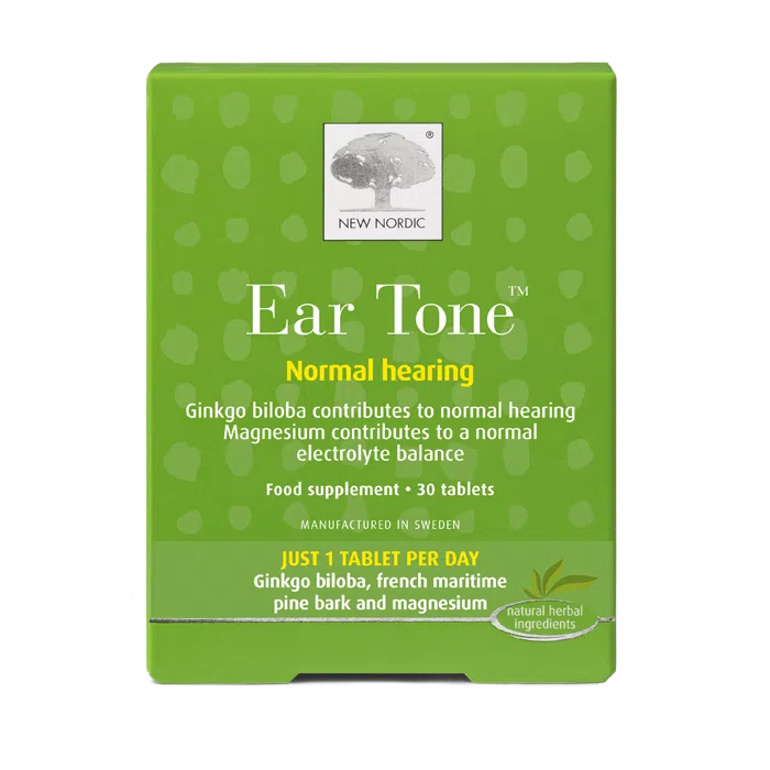 New Nordic Ear Tone™ tablets help maintain hearing, nerve function, and reduce fatigue with magnesium and ginkgo.