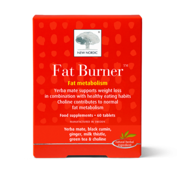 New Nordic Fat Burner™ tablets help maintain fat metabolism and support wellness with yerba mate, green tea, and choline.