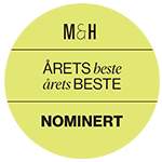 Logo with the text Årets Bedste Nomineret, highlighting award nomination.