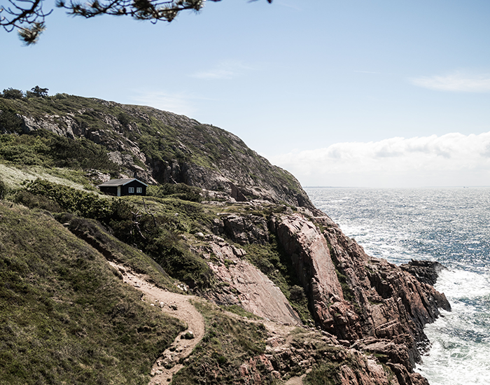 Scenic view of nature with rocky cliffs and the ocean.