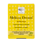 di_webpackshot_melissadream_20_uk_NEW New Nordic Melissa Dream™ tablets help maintain restful sleep, normal nervous system and psychological function, with lemon balm, chamomile, green tea, B vitamins, and magnesium. Image of product.