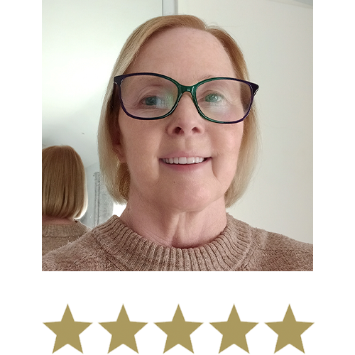Red Clover™ 10 Woman smiling with five stars beneath