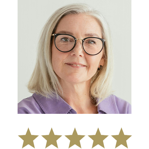 Red Cloverâ„¢ Gummies 11 Woman smiling with five stars beneath