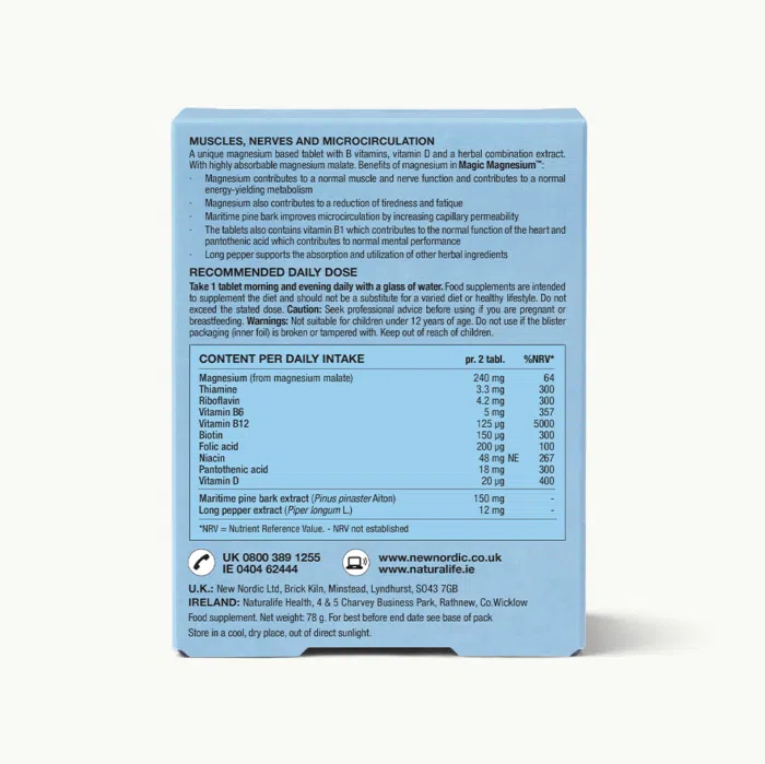 Back of Magic Magnesium™ Malate package.