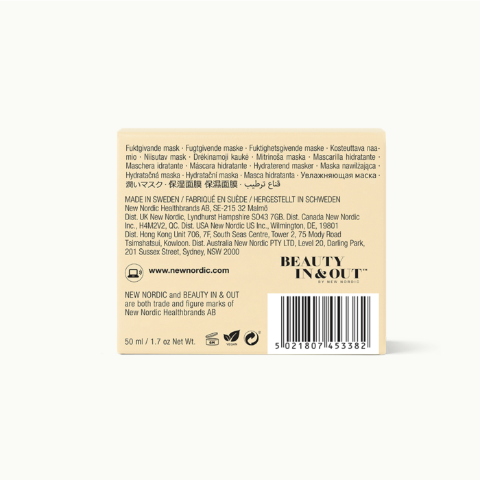 Back of Natural Magic™ intense Marine Mask package.