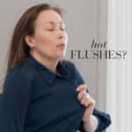 Lady experiencing hot flushes.