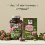 Red Clover™ box and Red Clover™ gummies package with plants around.