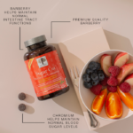 Benefits of Sugar Cut™ Berberine Gummies shown with a bowl of fresh fruit.