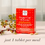 Sugar Cut™ Berberine tablets with text Just 1 tablet per meal