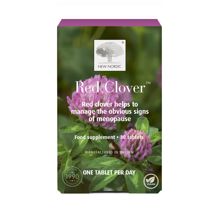 The Menopause Essentials Stack – What Vitamins Are Proven to Actually Help? 7 New Nordic Red Clover tablets, help maintain hormonal balance in women during menopause with red clover extract and vitamin B6.
