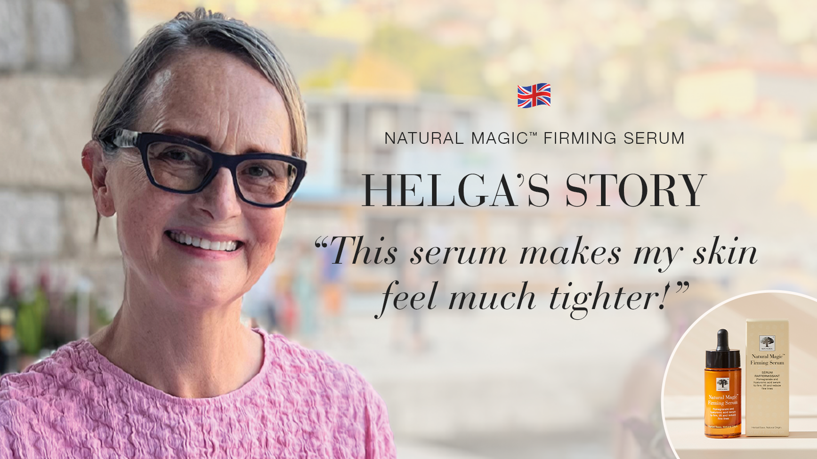 Natural Magic: Firmer, smoother skin in only a few days! 25 Natural Magic anti-ageing skin care testimonial Helga's story quote