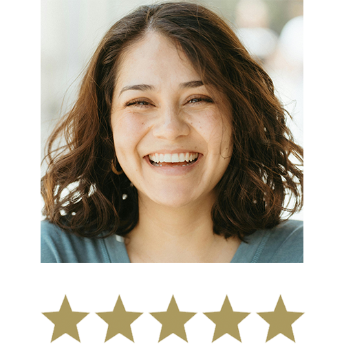 Fibre Trim™ 10 Woman smiling with five stars beneath