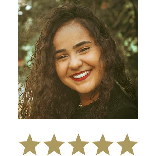 Fibre Trim™ 12 Woman smiling with five stars beneath