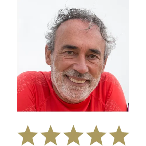 Calcium Mega™ 11 Man smiling with five stars beneath