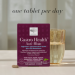 Image of Gastro Health Anti-Bloat™ with text "one tablet per day"